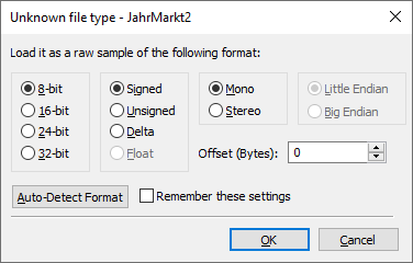 Improved Raw Sample Import Dialog